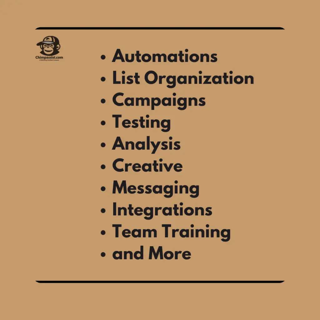 Mailchimp tasks I help with