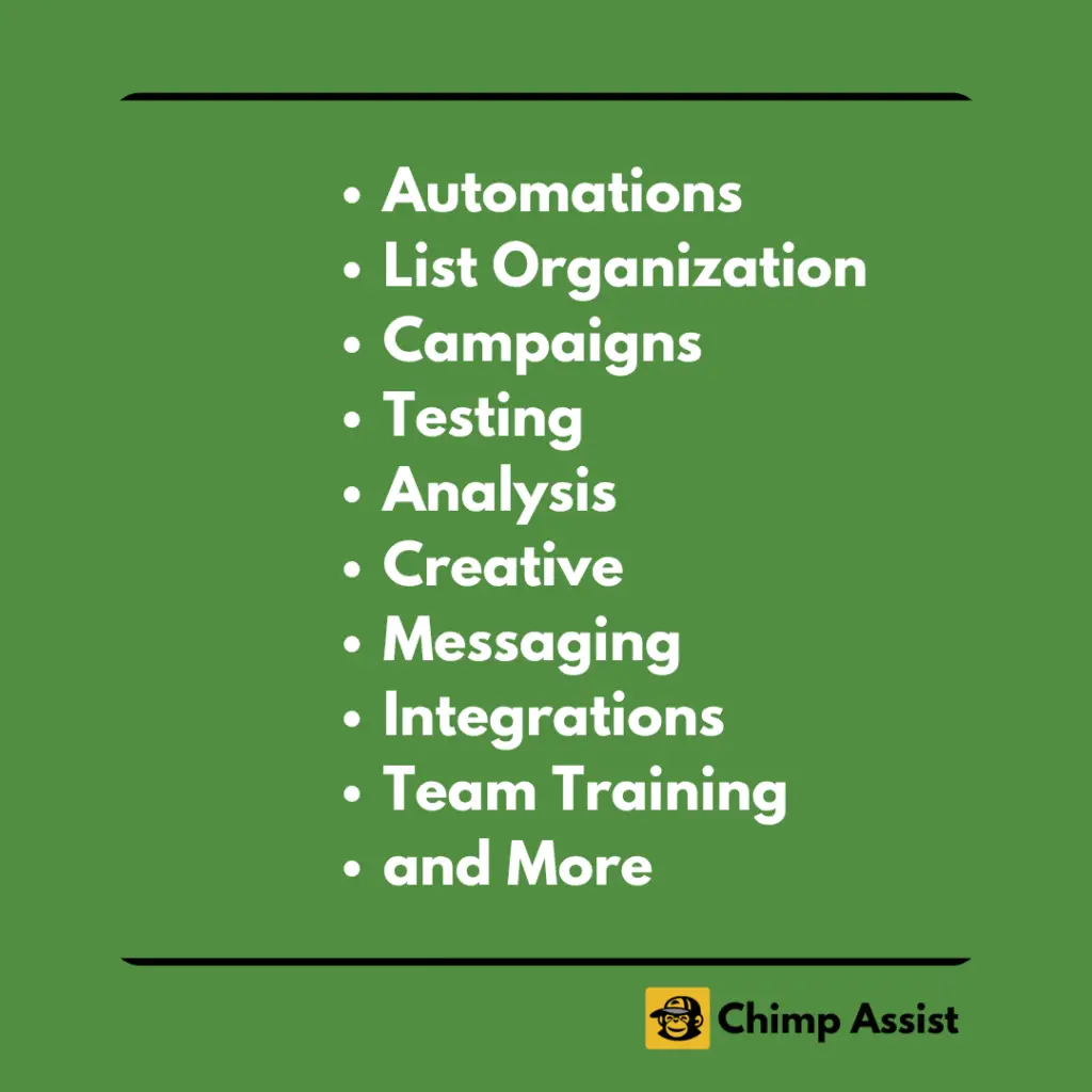 Mailchimp tasks I help with